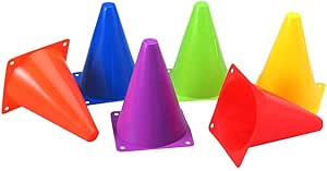 4 قطع مخروط تدريب 18 سم رياضي ولكرة السلة ومخاريط المرور لمقود الرشاقة لتدريب كرة القدم والتدريب على ممارسة الأنشطة الخارجية لكرة سلة فولاذ متعدد الألوان